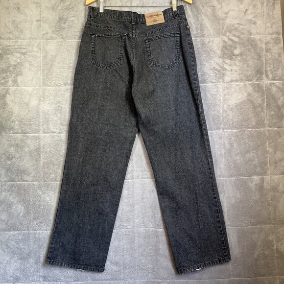London Jean Womens 14 Charcoal Wash Comfort High Rise Wide Leg 31" Inseam Frayed - Picture 4 of 12